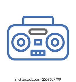 Boombox outline icon. Concept of music, entertainment, and audio.