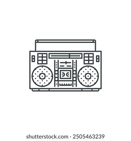 Boombox, player, music, instrument, band, song icon, vector illustration