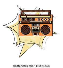 boombox radio stereo cassette music retro