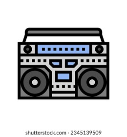 boombox retro music color icon vector. boombox retro music sign. isolated symbol illustration