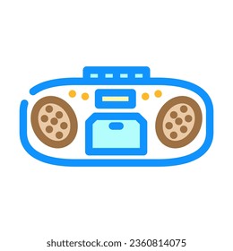 boombox retro music color icon vector. boombox retro music sign. isolated symbol illustration