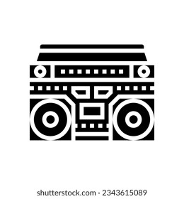 boombox retro music glyph icon vector. boombox retro music sign. isolated symbol illustration