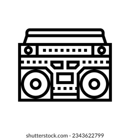 boombox retro music line icon vector. boombox retro music sign. isolated contour symbol black illustration