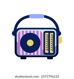 Boombox retro radio device colorful