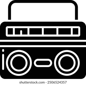 boombox solid glyph vector illustration