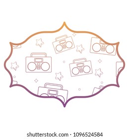 Boombox stereo and stars pattern