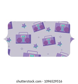 Boombox stereo and stars pattern