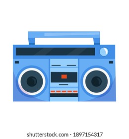 Boombox or tape recorder on white background. Vector illustration.