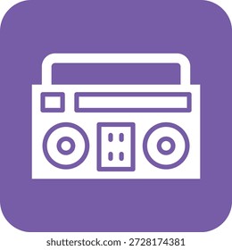 Ilustración de diseño de icono de Vector de boombox