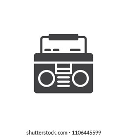 Boombox vector icon. filled flat sign for mobile concept and web design. cassette player simple solid icon. Symbol, logo illustration. Pixel perfect vector graphics
