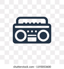 Boombox vector icon isolated on transparent background, Boombox transparency concept can be used web and mobile