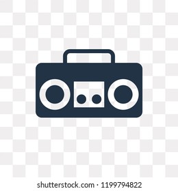 Boombox vector icon isolated on transparent background, Boombox transparency concept can be used web and mobile