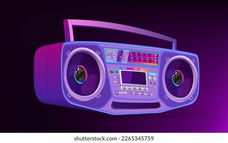 Boombox vector illustration. 80s technology. 90s music player. Retro style 90s boombox illustration.