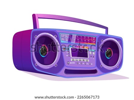 Boombox vector illustration. 80s technology. 90s music player. Retro style 90s boombox illustration.