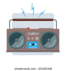 Boombox. Vector illustration in flat style