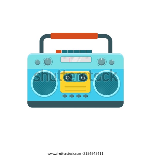Boombox vector illustration in flat style\
isolated on white background. Boombox\
icon