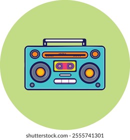  Boombox Vector Illustration – Retro Vintage Music Player