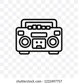 Boombox vector linear icon isolated on transparent background, Boombox transparency concept can be used for web and mobile