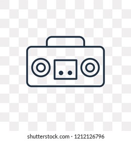 Boombox vector outline icon isolated on transparent background, high quality linear Boombox transparency concept can be used web and mobile