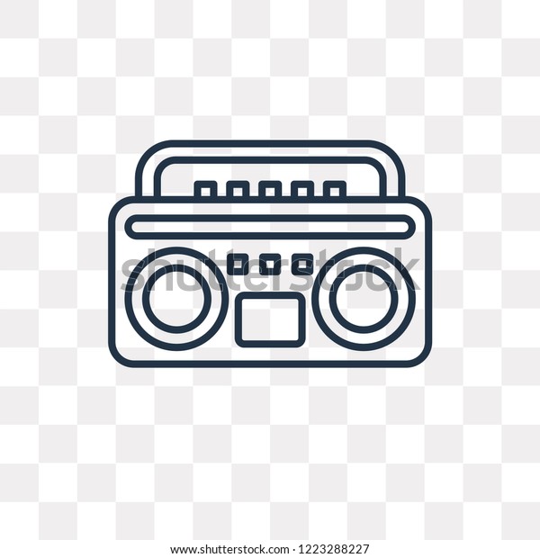 Boombox Vector Outline Icon Isolated On Stock Vector (Royalty Free