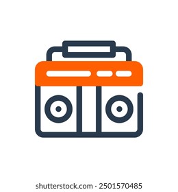 Boombox Y2K Vector Icon Illustration