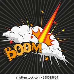 Boom.Comic book explosion, vector illustration