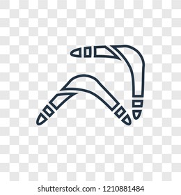 Boomerang concept vector linear icon isolated on transparent background, Boomerang concept transparency concept in outline style