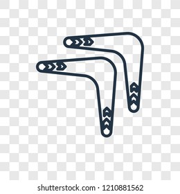 Boomerang concept vector linear icon isolated on transparent background, Boomerang concept transparency concept in outline style