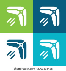 Boomerang Flat four color minimal icon set