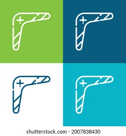 Boomerang Flat four color minimal icon set