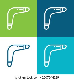 Boomerang Flat four color minimal icon set