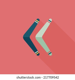 boomerang flat icon with long shadow