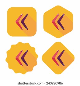 boomerang flat icon with long shadow