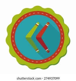 boomerang flat icon with long shadow