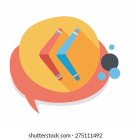 boomerang flat icon with long shadow