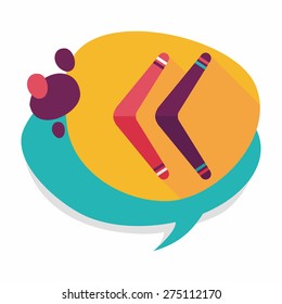 boomerang flat icon with long shadow