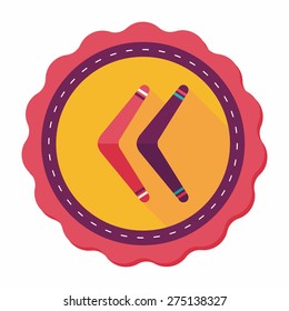 boomerang flat icon with long shadow