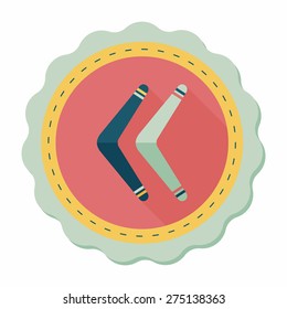 boomerang flat icon with long shadow