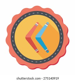 boomerang flat icon with long shadow