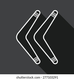 boomerang flat icon with long shadow, line icon