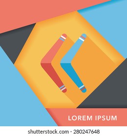 boomerang flat icon with long shadow