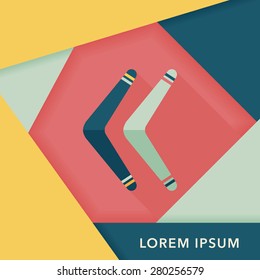 boomerang flat icon with long shadow