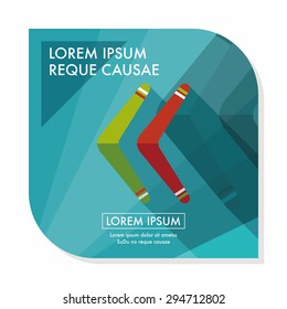 boomerang flat icon with long shadow