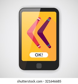 boomerang flat icon with long shadow