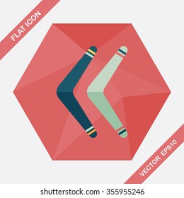 boomerang flat icon with long shadow
