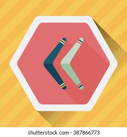 boomerang flat icon with long shadow