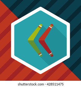 boomerang flat icon with long shadow