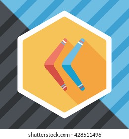 boomerang flat icon with long shadow