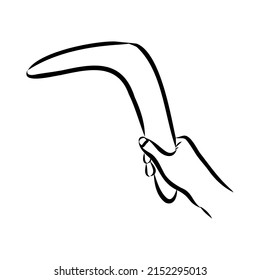Boomerang en vuelo. Vector de boomerang de dibujo vectorial