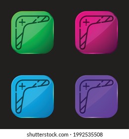 Boomerang four color glass button icon